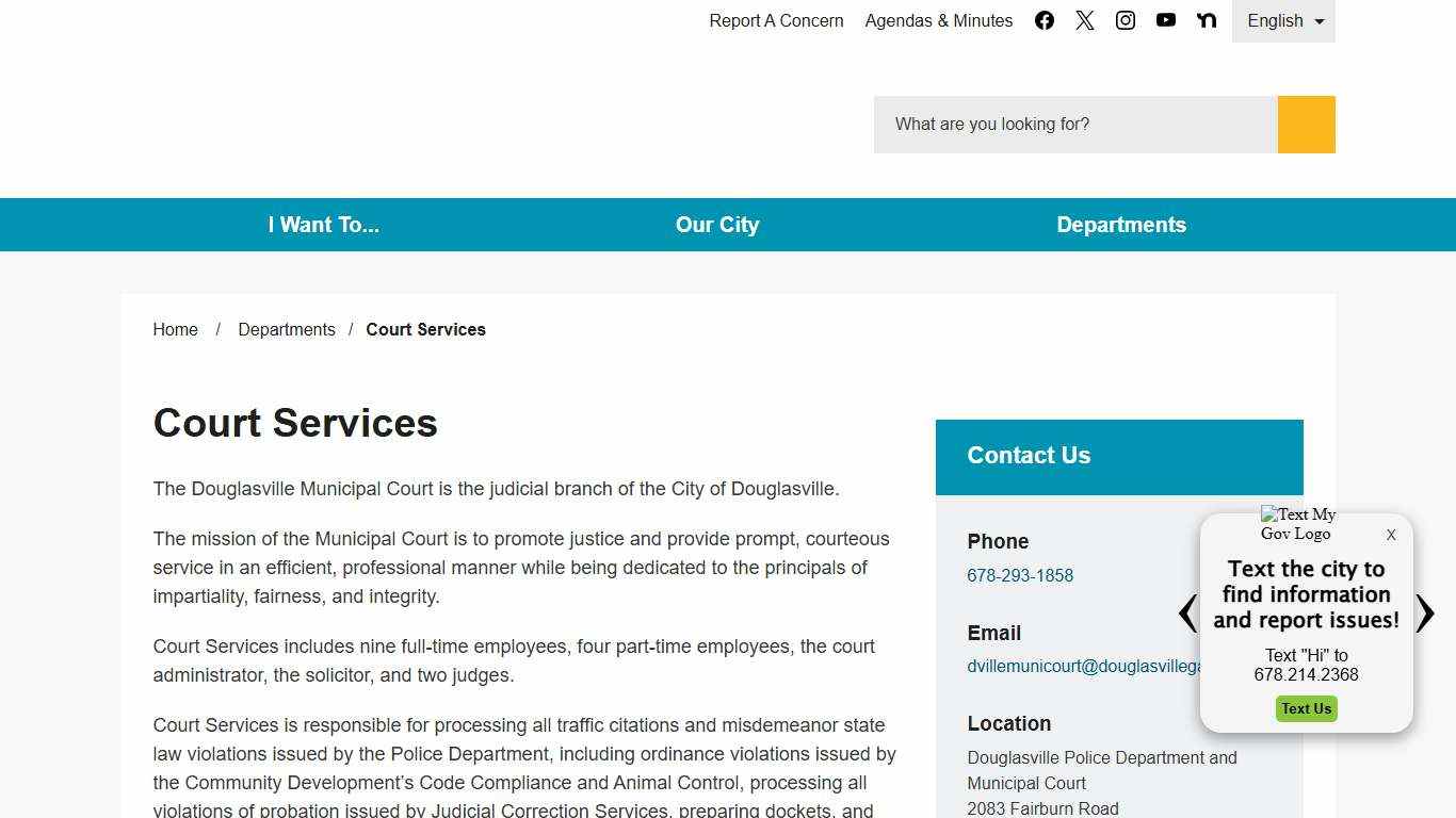 Court Services - City of Douglasville, GA
