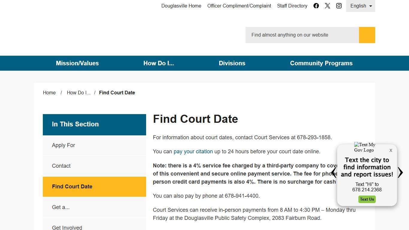 Find Court Date Douglasville Police